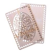 Obrázok ku produktu Drevené dno na košík vyrezávané ornament 24x16cm