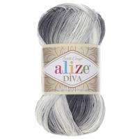 Obrázok ku produktu Pletacia priadza Alize DIVA BATIK 1900 biela sivá