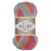 Obrázok ku produktu Pletacia priadza Alize DIVA BATIK 3242 žltá zelená sivá ružová oranžová modrá fialová