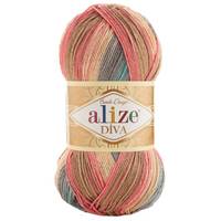 Obrázok ku produktu Pletacia priadza Alize DIVA BATIK 7399 smotanová ružová modrá béžová