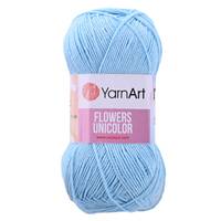 Obrázok ku produktu Pletacia bavlnená priadza YarnArt FLOWERS UNICOLOR 755 modrá svetlá