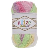 Obrázok ku produktu Pletacia priadza Alize BAHAR BATIK 1822 ružová zelená fialová béžová