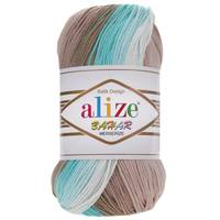 Obrázok ku produktu Pletacia priadza Alize BAHAR BATIK 3675 biela modrá hnedá