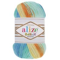 Obrázok ku produktu Pletacia priadza Alize BAHAR BATIK 5547 modrá oranžová béžová žltá