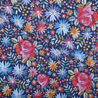 Obrázok ku produktu BAVLNENÝ ÚPLET kvety modrá ružová žltá