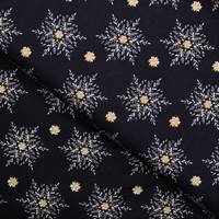 Obrázok ku produktu BAVLNENÁ LÁTKA vianočná zlaté hviezdy čierna zlatá