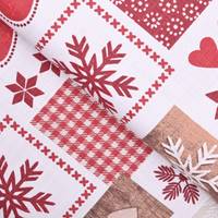 Obrázok ku produktu BAVLNENÁ LÁTKA vianočná sob vločka srdce