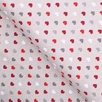 Obrázok ku produktu DEKORAČNÁ LÁTKA srdcia béžová biela