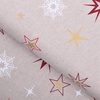 Obrázok ku produktu DEKORAČNÁ LÁTKA hviezda béžová biela bordová