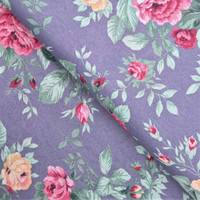 Obrázok ku produktu DEKORAČNÁ LÁTKA kvety ruža žltá červená sivá zelená