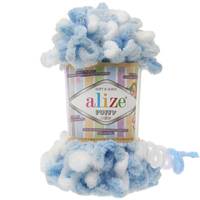Obrázok ku produktu Pletacia priadza Alize PUFFY COLOR 5865 modrá biela