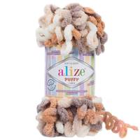 Obrázok ku produktu Pletacia priadza Alize PUFFY COLOR 5926 smotanová béžová hnedá