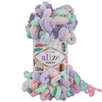 Obrázok ku produktu Pletacia priadza Alize PUFFY COLOR 5938 fialová zelená ružová