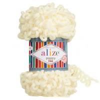 Obrázok ku produktu Pletacia priadza Alize PUFFY FINE 062 biela smotanová