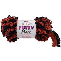 Obrázok ku produktu Pletacia priadza Alize PUFFY MORE 6262 čierna oranžová tmavá