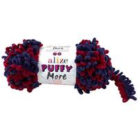 Obrázok ku produktu Pletacia priadza Alize PUFFY MORE 6268 červená modrá tmavá