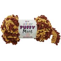 Obrázok ku produktu Pletacia priadza Alize PUFFY MORE 6276  hnedá žltá okrová