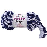 Obrázok ku produktu Pletacia priadza Alize PUFFY MORE 6279 sivá modrá tmavá
