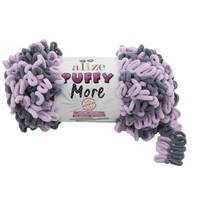 Obrázok ku produktu Pletacia priadza Alize PUFFY MORE 6285 sivá  fialová