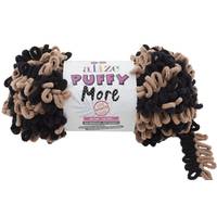 Obrázok ku produktu Pletacia priadza Alize PUFFY MORE 6289 hnedá čierna