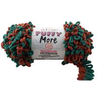 Obrázok ku produktu Pletacia priadza Alize PUFFY MORE 6294 zelená hnedá