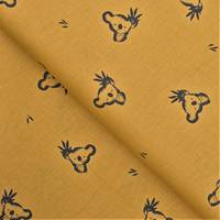 Obrázok ku produktu BAVLNENÁ LÁTKA koala okrová čierna