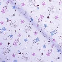 Obrázok ku produktu BAVLNENÁ LÁTKA sovičky biela béžová modrá