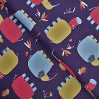 Obrázok ku produktu BAVLNENÁ LÁTKA zoo sivá zelená červená