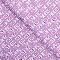 Obrázok ku produktu BAVLNENÁ LÁTKA sovy biela fialová