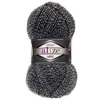 Obrázok ku produktu Pletacia vlna Alize SUPERLANA MIDI 601 biela čierna