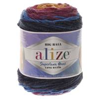 Obrázok ku produktu Pletacia vlna Alize SUPERLANA MAXI LONG BATIK 6774 modrá ružová fialová žltá