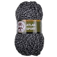 Obrázok ku produktu Pletacia priadza Madame Tricote Paris ATLAS SPORT 300 biela sivá čierna