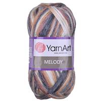 Obrázok ku produktu Pletacia vlna YarnArt MELODY 902 hnedá biela oranžová