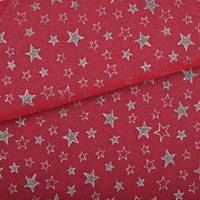 Obrázok ku produktu DEKORAČNÁ LÁTKA vianočná hviezda červená zlatá