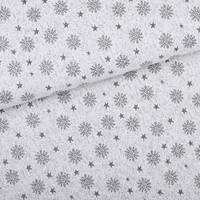 Obrázok ku produktu DEKORAČNÁ LÁTKA vianočná biela sivá strieborná