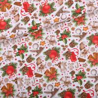 Obrázok ku produktu BAVLNENÁ LÁTKA vianočná zelená červemá hnedá