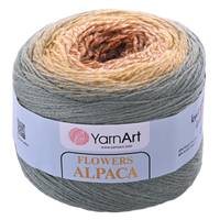 Obrázok ku produktu Pletacia vlna YarnArt FLOWERS ALPACA 416 zelená béžová hnedá