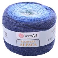 Obrázok ku produktu Pletacia vlna YarnArt FLOWERS ALPACA 409 modrá biala