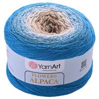 Obrázok ku produktu Pletacia vlna YarnArt FLOWERS ALPACA 431 béžová modrá tyrkysová
