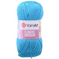 Obrázok ku produktu Pletacia bavlnená priadza YarnArt FLOWERS UNICOLOR 754 modrá tyrkysová