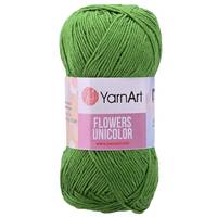 Obrázok ku produktu Pletacia bavlnená priadza YarnArt FLOWERS UNICOLOR 759 zelená