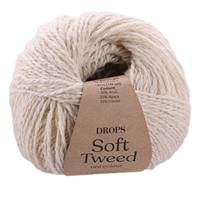 Obrázok ku produktu Pletacia vlna Drops SOFT TWEED UNI COLOUR 01 smotanová