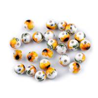 Obrázok ku produktu Korálky PORCELÁN 1 gulička biela žltá