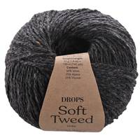 Obrázok ku produktu Pletacia vlna Drops SOFT TWEED MIX 09 tmavá sivá