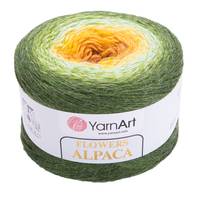 Obrázok ku produktu Pletacia vlna YarnArt FLOWERS ALPACA 438 zelená žltá