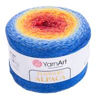 Obrázok ku produktu Pletacia vlna YarnArt FLOWERS ALPACA 432 modrá žltá červená