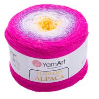 Obrázok ku produktu Pletacia vlna YarnArt FLOWERS ALPACA 426 fialová ružová žltá