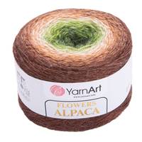 Obrázok ku produktu Pletacia vlna YarnArt FLOWERS ALPACA 425 hnedá béžová zelená
