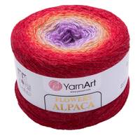 Obrázok ku produktu Pletacia vlna YarnArt FLOWERS ALPACA 419 červená žltá fialová