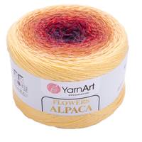 Obrázok ku produktu Pletacia vlna YarnArt FLOWERS ALPACA 418 žltá červená fialová